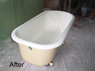 Clawfoot Tub Restored Including Gold Feet - After